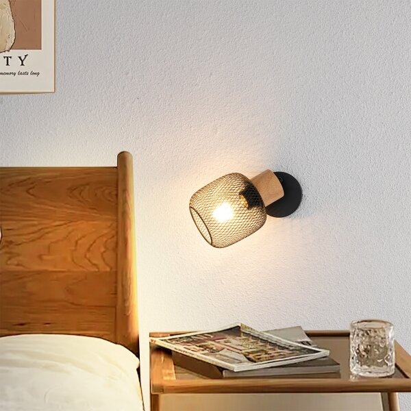 Brilagi - Стенно точково осветително тяло BASKLITE 1xE27/15W/230V дърво/черно