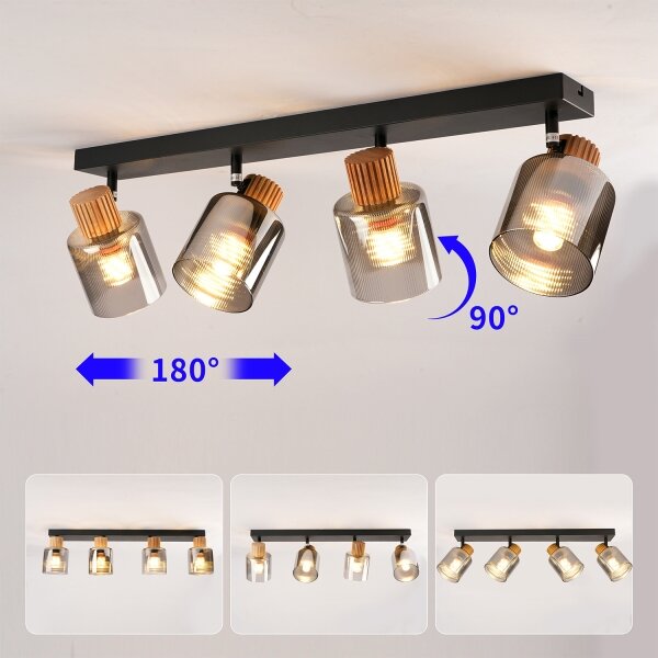 Brilagi - Точково осветително тяло HYGGE 4xE14/15W/230V черно/димно