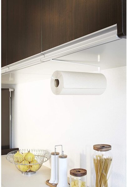 Yamazaki White Hanging Kitchen Towel Holder Tower - YAMAZAKI