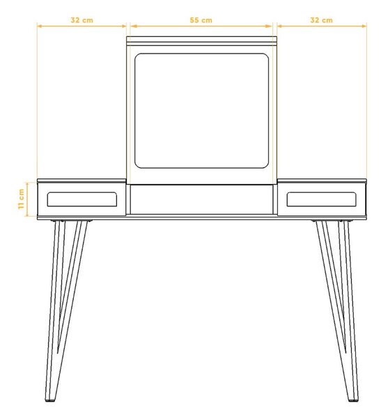 Дъбова тоалетка 120x53 cm Golo - The Beds