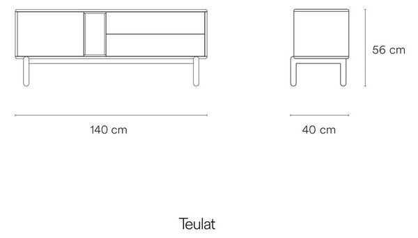 Синя/сива маса за телевизор 140x56 cm Corvo – Teulat