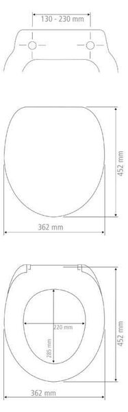Черна тоалетна седалка Черна, 45,2 x 36,2 cm Sedilo - Wenko