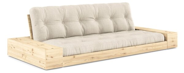 Сив/бежов ленен разтегателен диван 244 cm Base – Karup Design