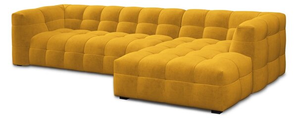 Ъглов диван от жълто кадифе , десен ъгъл Vesta - Windsor & Co Sofas