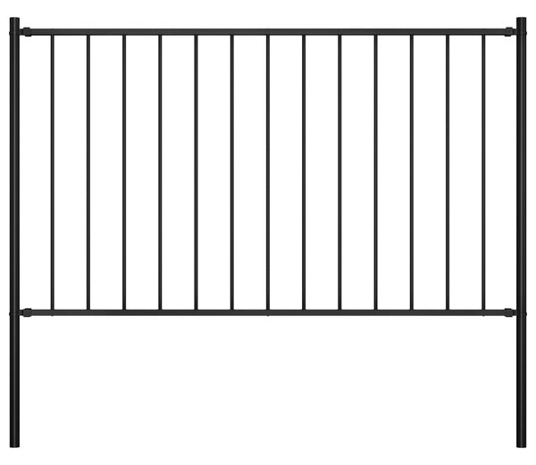 Sonata Оградно пано колове прахово боядисана стомана 1,7x0,75 м черно