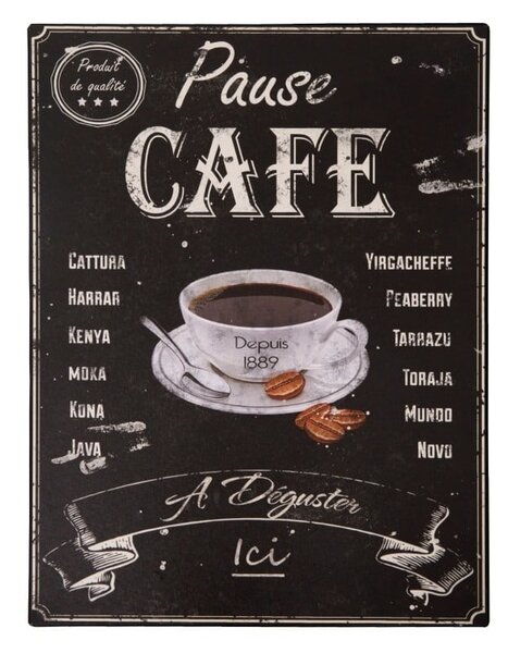 Метална табела 25x33 cm Pause Café - Antic Line