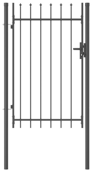 Sonata Оградна порта една врата с остри върхове стомана 1х1,5 м черна