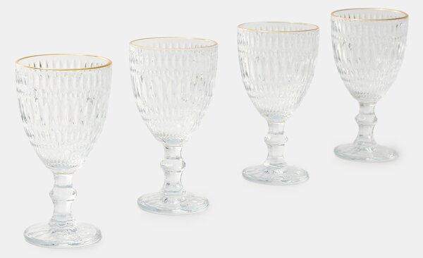 Sinsay - Чаши на столче с релефен мотив 4 pack - clear