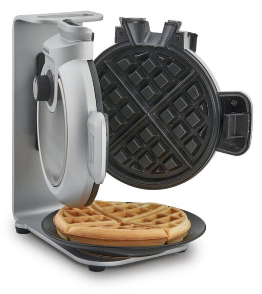 Вертикален гофретник Caso Design WaffleUp, 800W, 18 см, 5 нива, Двойно незалепващо покритие, Звуков и светлинен сигнал, Контейнер за остатъчно тесто, Сребрист