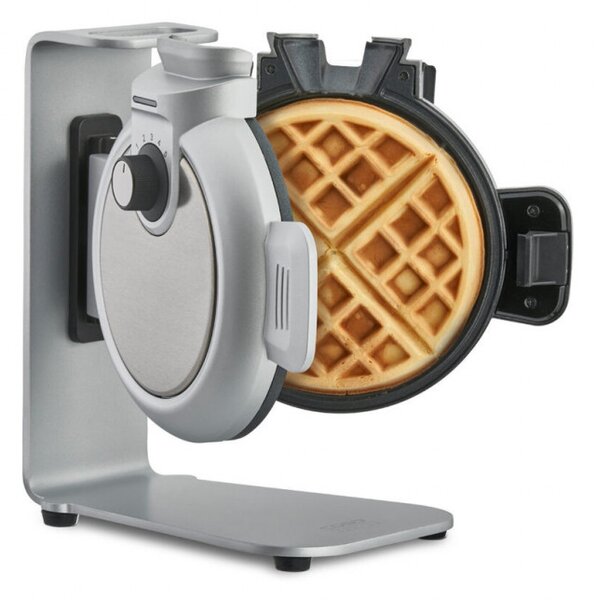 Вертикален гофретник Caso Design WaffleUp, 800W, 18 см, 5 нива, Двойно незалепващо покритие, Звуков и светлинен сигнал, Контейнер за остатъчно тесто, Сребрист