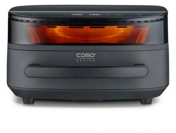 Фритюрник с горещ въздух и фурна за пица Caso AirFry & PizzaChef, 2850W, 6 л, 11 програми, 50-230°C, Таймер, Reminder, До 30 см, Черен