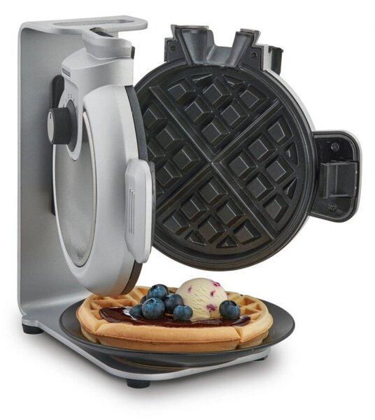 Вертикален гофретник Caso Design WaffleUp, 800W, 18 см, 5 нива, Двойно незалепващо покритие, Звуков и светлинен сигнал, Контейнер за остатъчно тесто, Сребрист