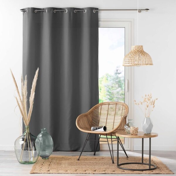 Антрацитно перде от микрофибър 140x280 cm Absolu – douceur d'intérieur