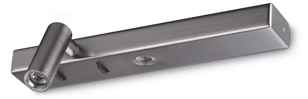 IDEAL LUX Ideal Lux LED стенна лампа Bonne Nuit 1, никелирана, 22 см, Металик, Дневна/трапезария, Метал, Модерен