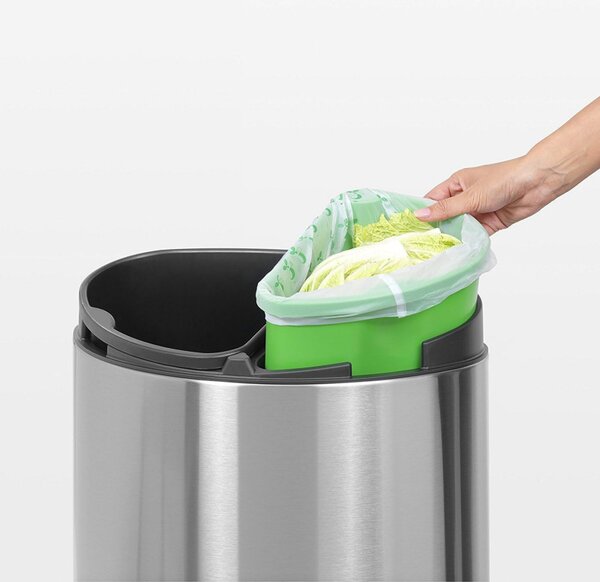 Торбички за кош Brabantia PerfectFit 647032, Размер K, 10 л, 10 броя, Биоразградими, Зелен