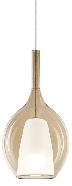 IDEAL LUX Ideal Lux висяща лампа Kalique 2, кехлибарено, Ø 18 cm, Затъмняване, Бежов, Дневна/трапезария, Пластмаса, Модерен