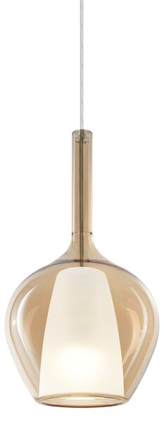 IDEAL LUX Ideal Lux висяща лампа Kalique 1, кехлибарено, Ø 18 cm, Затъмняване, Бежов, Дневна/трапезария, Пластмаса, Модерен