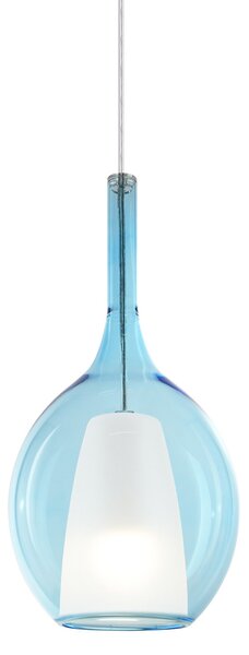 IDEAL LUX Ideal Lux висяща лампа Kalique 2, синя, Ø 18 cm, пластмаса, Затъмняване, Син, Дневна/трапезария, Пластмаса, Модерен