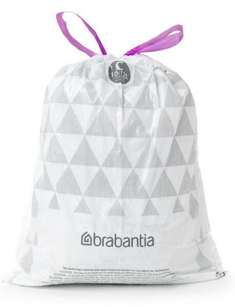 Торбички за кош Brabantia PerfectFit Sort&Go/Touch N 647035, Размер C, 10-12 л, 20 броя, Бял