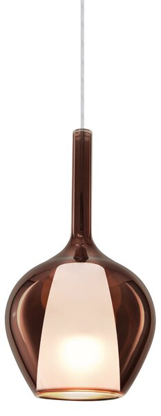 IDEAL LUX Ideal Lux висяща лампа Kalique 1, меден цвят, Ø 18 cm, Затъмняване, Мед, Дневна/трапезария, Пластмаса, Модерен