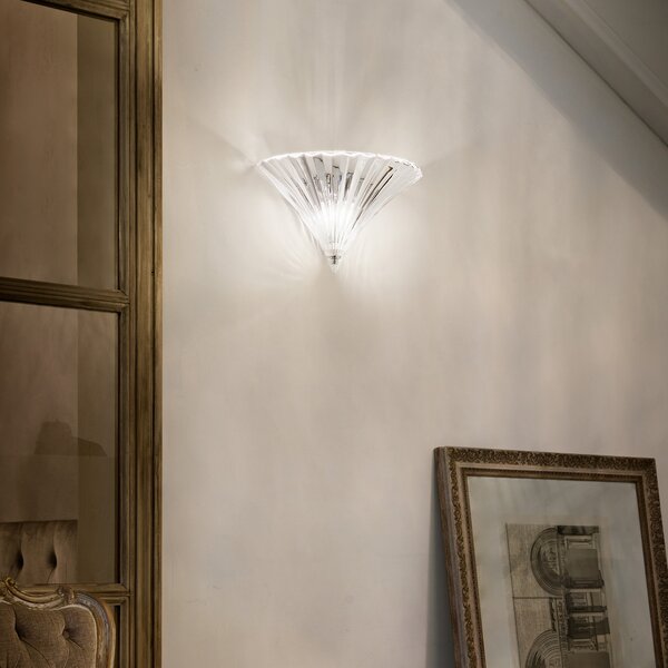 IDEAL LUX Ideal Lux стенна лампа Santa, ширина 39 cm, прозрачна, стъкло, Прозрачен, Дневна/трапезария, Стъкло