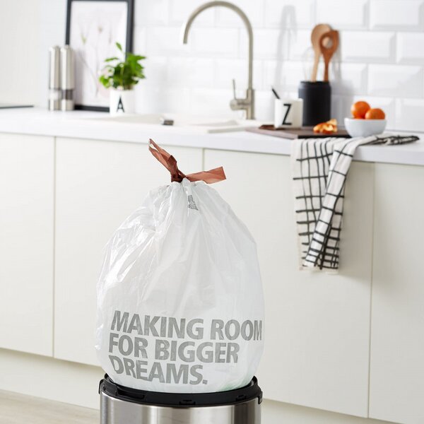 Торбички за кош Brabantia PerfectFit FlatBack+/Touch 647040, Размер L, 40-45 л, 10 броя, Бял