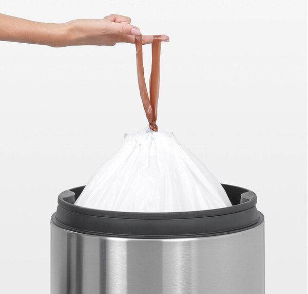 Торбички за кош Brabantia PerfectFit FlatBack+/Touch 647040, Размер L, 40-45 л, 10 броя, Бял