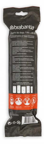 Торбички за кош Brabantia PerfectFit FlatBack+/Touch 647040, Размер L, 40-45 л, 10 броя, Бял