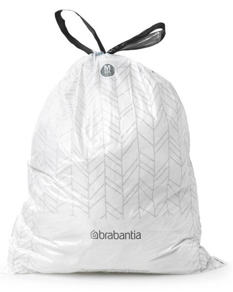 Торбички за кош Brabantia PerfectFit Bo 1004145, Размер M, 60 л, 10 броя, Бял