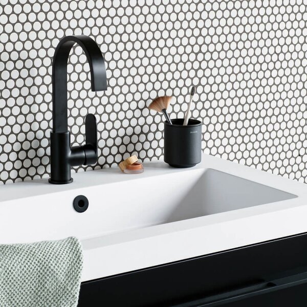 Стойка за четки за зъби Brabantia MindSet 1005684, Лесно почистване, Широк отвор, Минерално покритие, Тъмносив