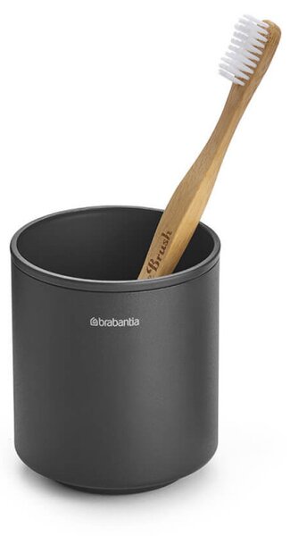 Стойка за четки за зъби Brabantia MindSet 1005684, Лесно почистване, Широк отвор, Минерално покритие, Тъмносив