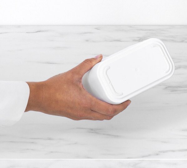 Кошче за отпадъци за баня Brabantia MindSet 1005689, Минерално покритие, Люлеещ се капак, Бял