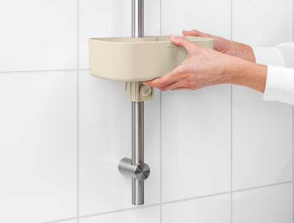 Органайзер за душ Brabantia ReNew 1006272, 7.5х13.3х24.4 см, Дъно с отвори за вода, Устойчивост на корозия, Бежов