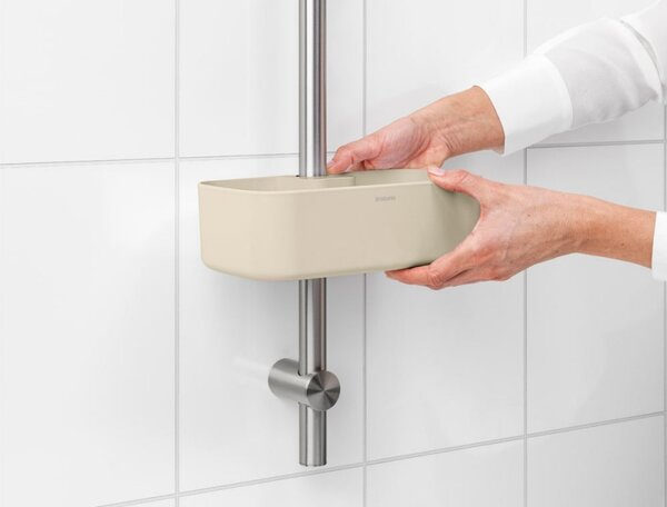 Органайзер за душ Brabantia ReNew 1006272, 7.5х13.3х24.4 см, Дъно с отвори за вода, Устойчивост на корозия, Бежов