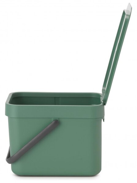Кош за разделно събиране на боклук Brabantia Sort&Go 1003233, 6 л, Дръжка, Възможност за стенен монтаж, Тъмнозелен