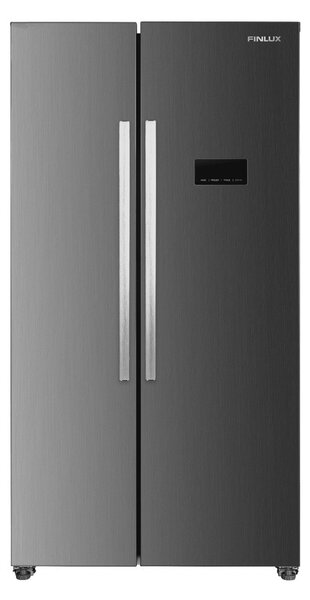 Хладилник с фризер Finlux SBS-450IX, клас E, 442 л. общ обем, свободностоящ, 287kWh/годишно, No Frost, инокс