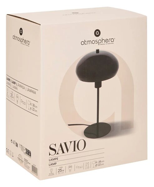 Настолна лампа atmosphera Savio, Метал, 38 cm - Черен