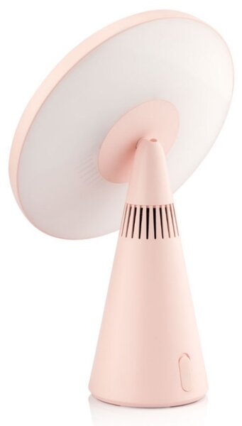 Светещо козметично огледало Smart Moon LED Cosmetic, 10x увеличение, Топла/неутрална/студена светлина, Регулируема яркост, Bluetooth високоговорител, Розов