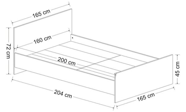 Бяло двойно легло 160x200 cm Kale – Kalune Design