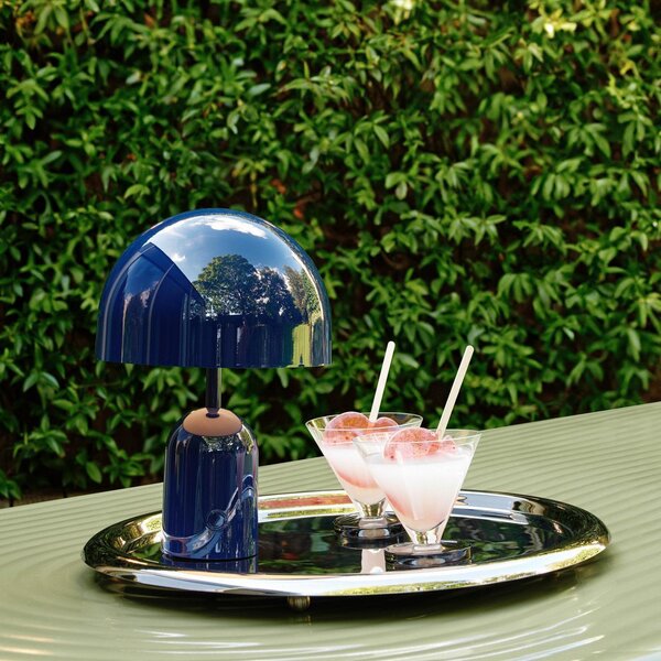 Tom Dixon акумулаторна настолна лампа BELL PORTABLE, индиго, 28 cm IP44, Затъмняване, Син, Дневна/трапезария, Пластмаса, Дизайн