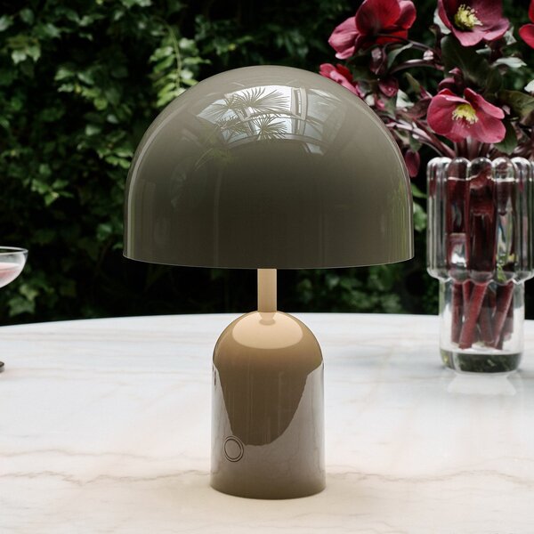 Tom Dixon акумулаторна настолна лампа BELL PORTABLE, сиво-кафяво, 28 cm IP44, Затъмняване, Сив, Дневна/трапезария, Пластмаса, Дизайн