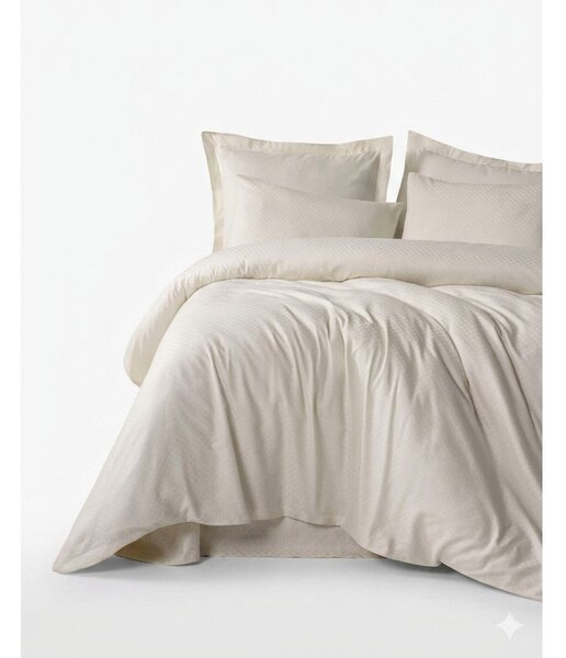 Бежово единично спално бельо от памук Renforcé 140x200 cm Checkered – Mila Home Luxury