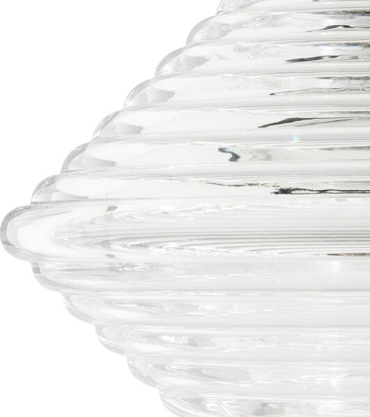 Tom Dixon LED висяща лампа Press Cone, прозрачна, Ø 34 cm, 927, Затъмняване, Прозрачен, Дневна/трапезария, Стъкло, Дизайн