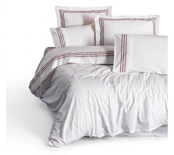 Бяло единично спално бельо от памук Renforcé 140x200 cm Red Heritage Lines – Mila Home Luxury