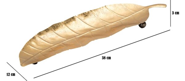 Метален декоративен поднос 11x38 cm Foglia - Mauro Ferretti