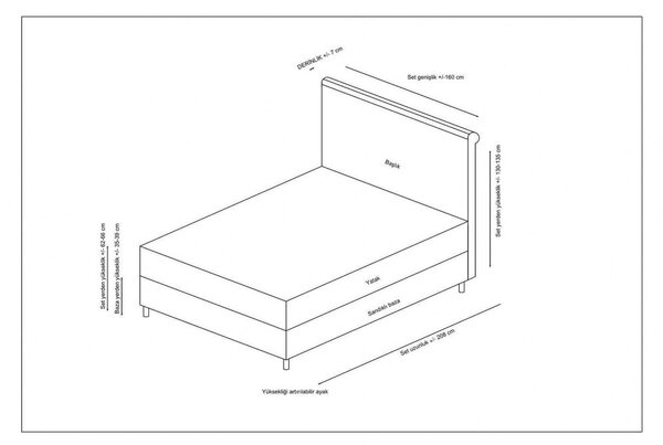 Розово боксспринг легло с място за съхранение 140x200 cm Sonata – Kalune Design