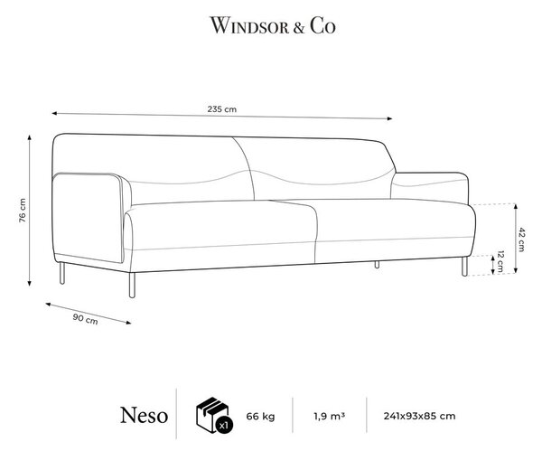 Розов диван , 235 см Neso - Windsor & Co Sofas