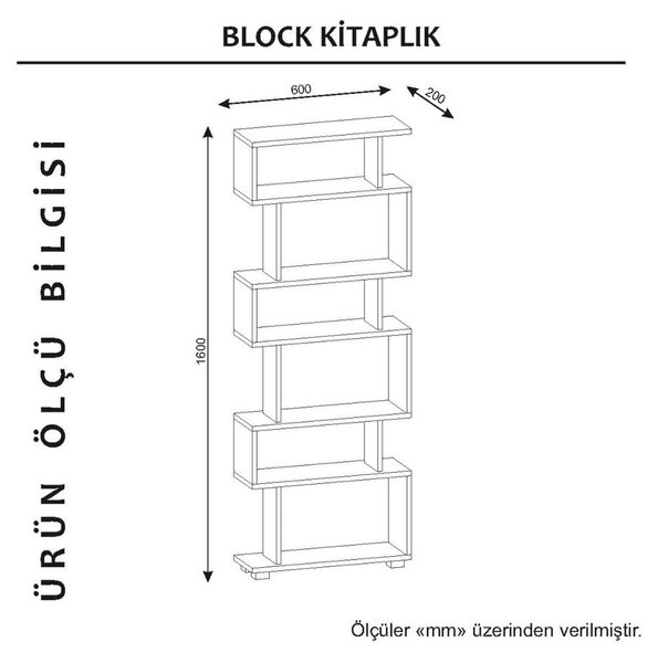 Бяла и кафява библиотека Blok - Woody Fashion