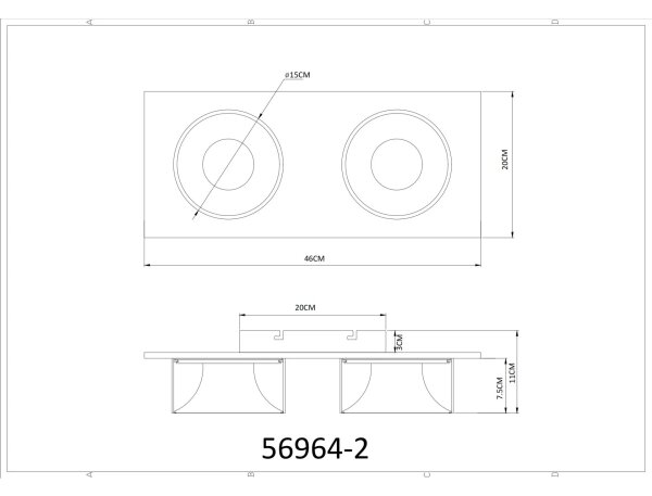 Globo 56964-2 - LED таванно осветително тяло RAYMOND LED/24W/230V 3000K 46x20 cm месинг