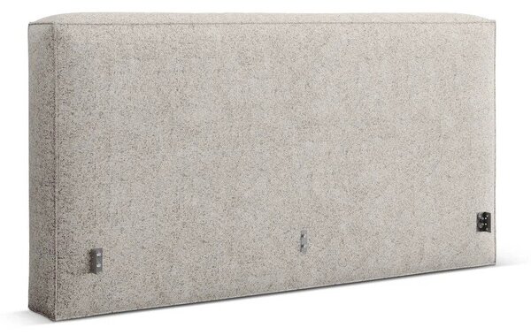 Бежово двойно легло 140x200 cm тапицирано с място за съхранение с включена подматрачна рамка Simon Olivia – Micadoni